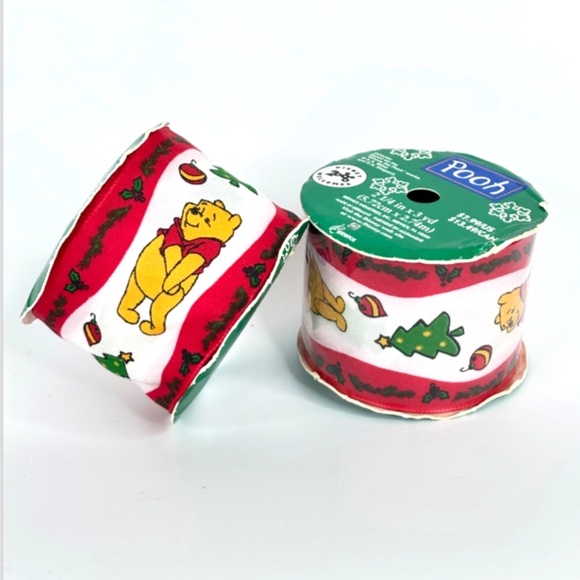 NEW Vintage Winnie the Pooh Christmas Ribbon Gift Wrapping 2000 2- 2.25"x3 yards - Picture 5 of 5
